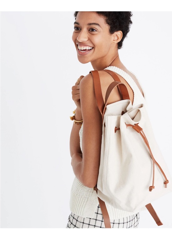 Madewell Handbags - Madewell The Canvas Somerset Backpack.  Tan leather details.